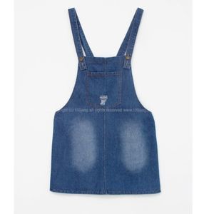 Blue Jean Denim Suspender Skirt